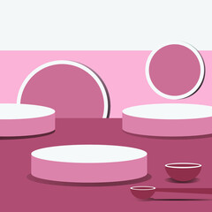 Red Velvet Cakes Simply Display Background Vector EPS 10