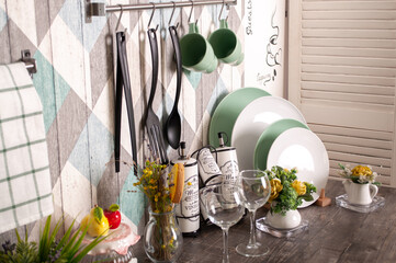 Modern kitchen and its utensils

