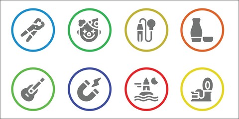 Modern Simple Set of white Vector filled Icons