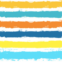 Vector striped summer pattern. Paint Lines Seamless background. Ink brush strokes. Colorful stripes design elements