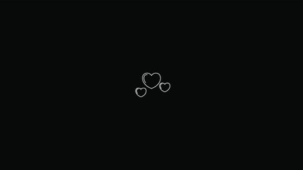 Abstract Simple Hearts On Dark Background Vector Design Style