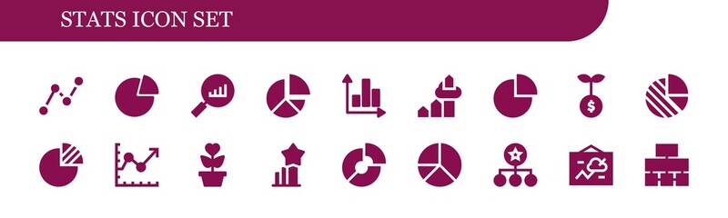 Modern Simple Set of stats Vector filled Icons