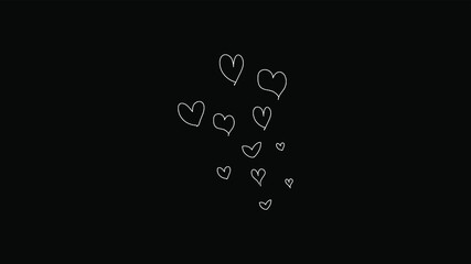 Abstract Simple Hearts On Dark Background Vector Design Style