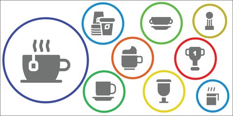 Modern Simple Set of coffe Vector filled Icons