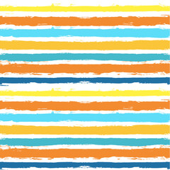 Vector striped summer pattern. Paint Lines Seamless background. Ink brush strokes. Colorful stripes design elements