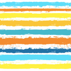 Vector striped summer pattern. Paint Lines Seamless background. Ink brush strokes. Colorful stripes design elements