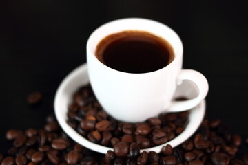 Coffee Cup and Coffee Beans
