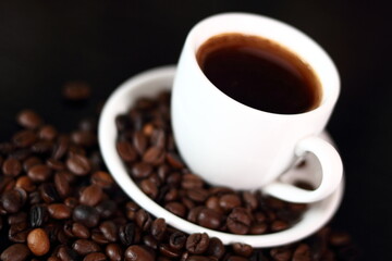 Coffee Cup and Coffee Beans