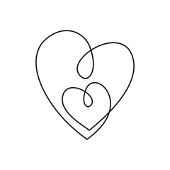 Heart in a thin line