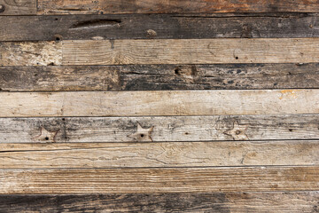 Wodden pattern of classic wood plank wall texture background. Retro decoration material for classical building