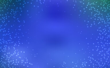 Light BLUE vector pattern with night sky stars. Glitter abstract illustration with colorful cosmic stars. Smart design for your business advert.
