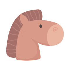 kids toys horse head cartoon isolated icon design white background