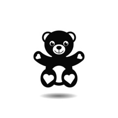 Teddy bear icon with shadow