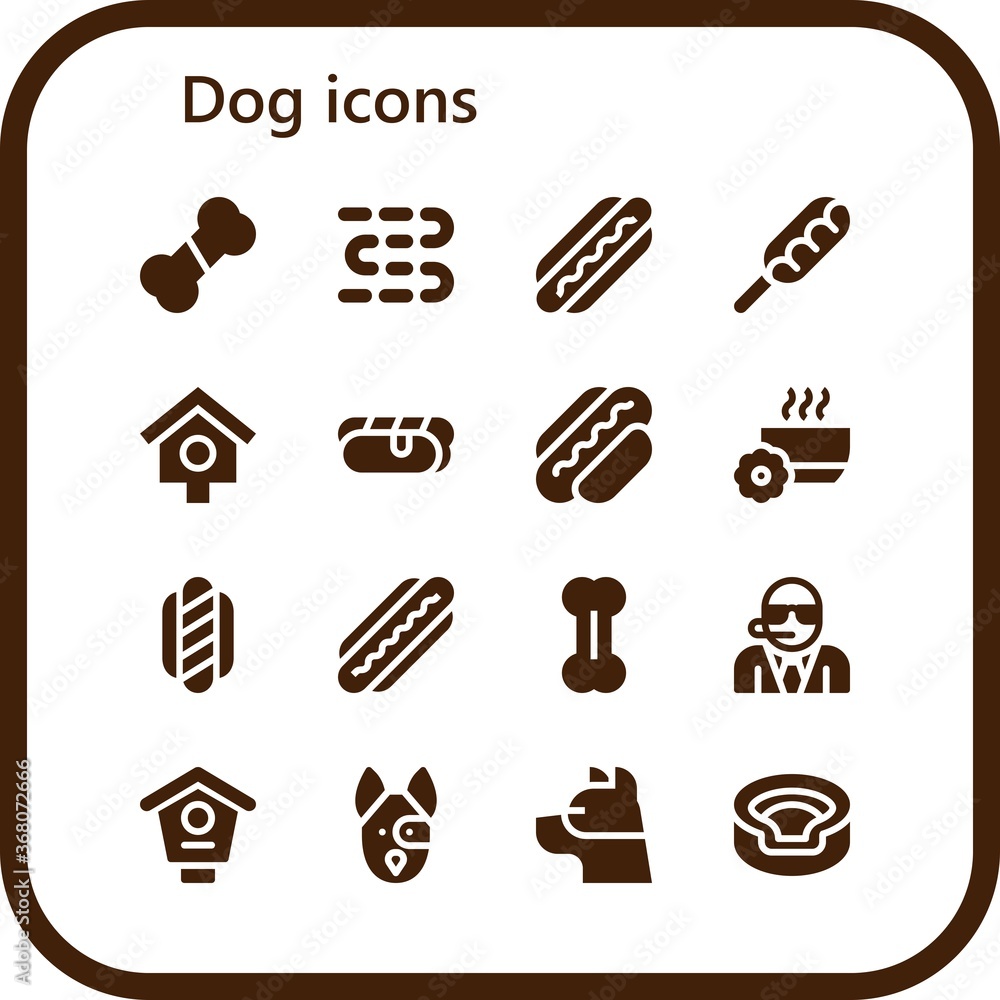 Sticker dog icon set