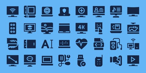 Modern Simple Set of monitor Vector filled Icons