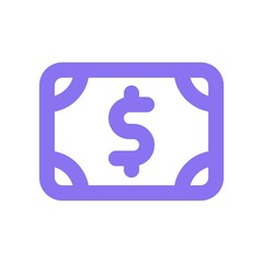 Dollar banknote icon. Currency symbol for financial concept.