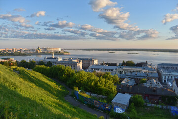 Obraz premium Panorama of the Nizhny Novgorod waterfront