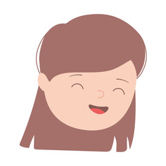 young woman face cartoon character isolated icon design