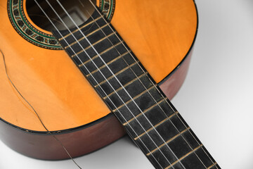 Obraz premium Dusty, neglected, classical guitar details