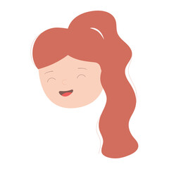 young woman face cartoon character isolated icon design