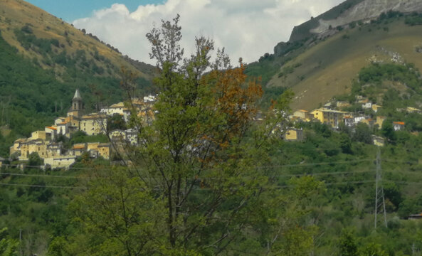 Beautiful medieval town of Cocullo in the Abruzzo mountains, Italy