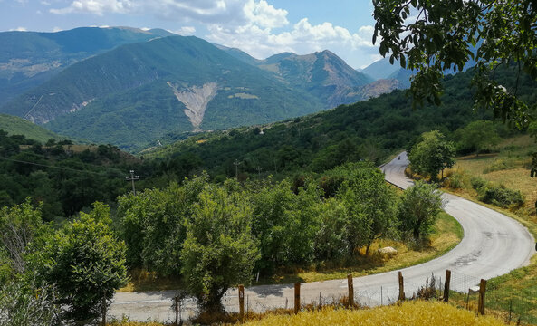 Beautiful mountain landscape near Cocullo in Abruzzo, Italy