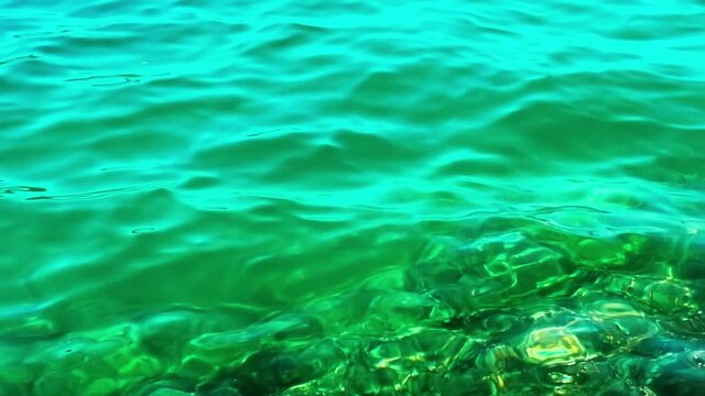 Crystal clear water of Adriatic sea at bay of Neum in Bosnia and Herzegovina.