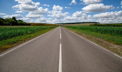 The road surface extends beyond the horizon.