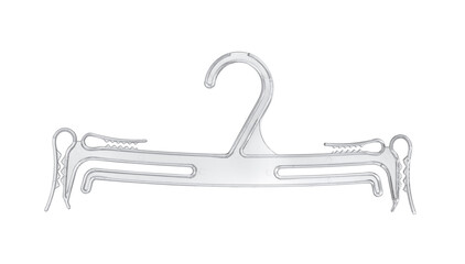 Empty clear lingerie hanger