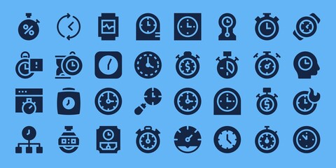 Modern Simple Set of interval Vector filled Icons