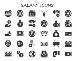 Modern Simple Set of salary Vector filled Icons