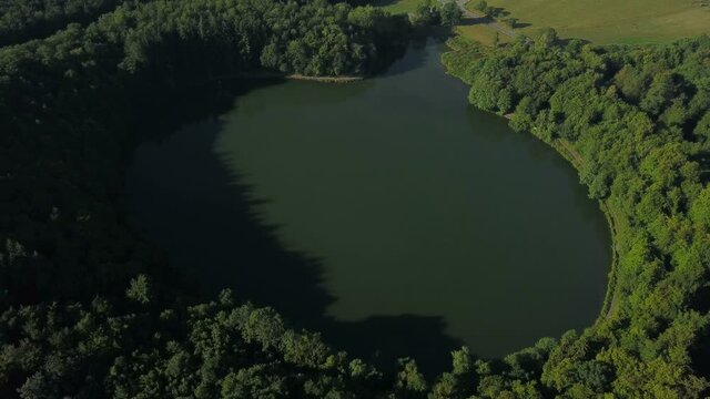 Holz Maar (Holzmaar) Crater Lake near Gillenfeld, Rhineland-Palatinate, Germany