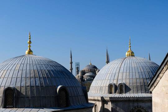 domes of the mosque of St. Sophia Cathedral in Istanbul