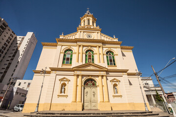 ancient church in wide angle external view