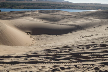 White Sand Dunes in Mui Ne, Phan Thiet, Vietnam. white sand desert