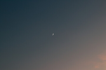 Moon during sunset
