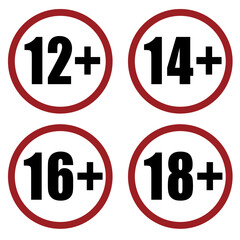 Limit age icon set Vector.
