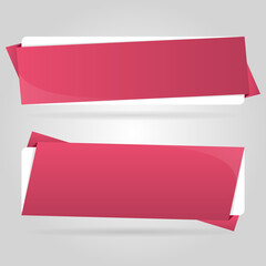 Landscape Ribbon Banner with Origami Style