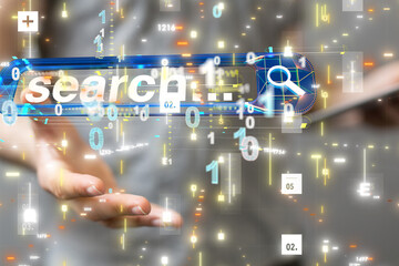 digital search bar engine touch digital 3d concept