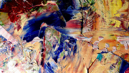 Colorful abstract background wallpaper. Modern motif visual art.  Mixtures of oil paint. Trendy...