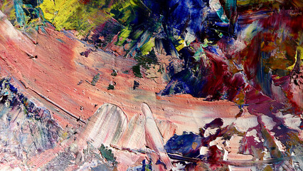 Colorful abstract background wallpaper. Modern motif visual art.  Mixtures of oil paint. Trendy...