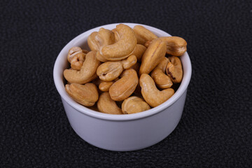 Cashew nuts heap in the bowl