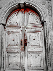 Franciscan church door in Transylvania. 