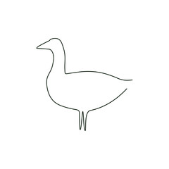Goose line icon. Farm animal continuous line drawn vector illustration.