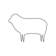 Sheep line icon. Farm animal continuous line drawn vector illustration.