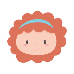 kids toys doll face cartoon isolated icon design white background