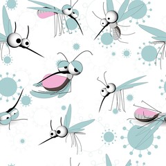 Insects pattern. Mosquito. Blood sucking insect. The carrier of the virus. illustration