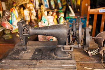 old and rusty sewing machine
