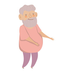 grandparents day, grandpa standing character cartoon isolated icon design
