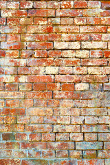 The background of the old red brick wall for design interior and  various scenes or as a background for video interviews.